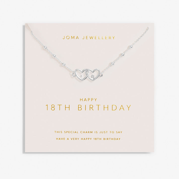 Forever Yours Happy 18th Birthday Silver Plated Necklace 7492Joma Jewellery7492