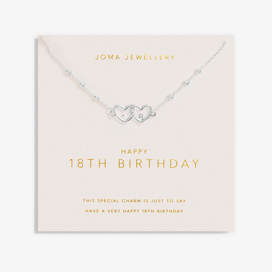 Forever Yours Happy 18th Birthday Silver Plated Necklace 7492Joma Jewellery7492