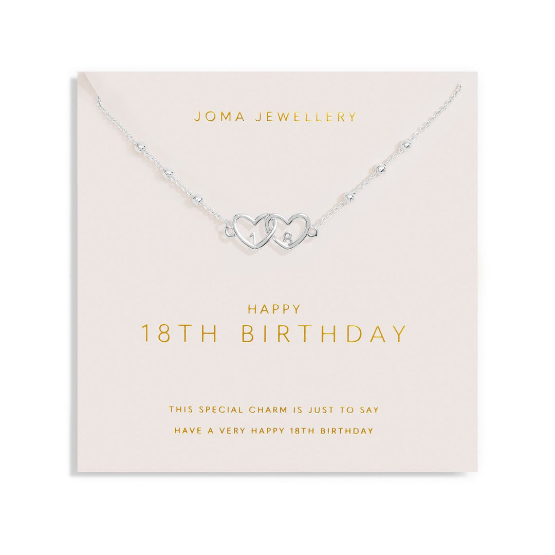 Forever Yours Happy 18th Birthday Silver Plated Necklace 7492Joma Jewellery7492