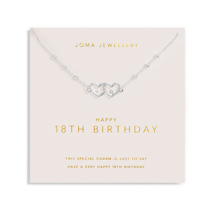 Forever Yours Happy 18th Birthday Silver Plated Necklace 7492Joma Jewellery7492