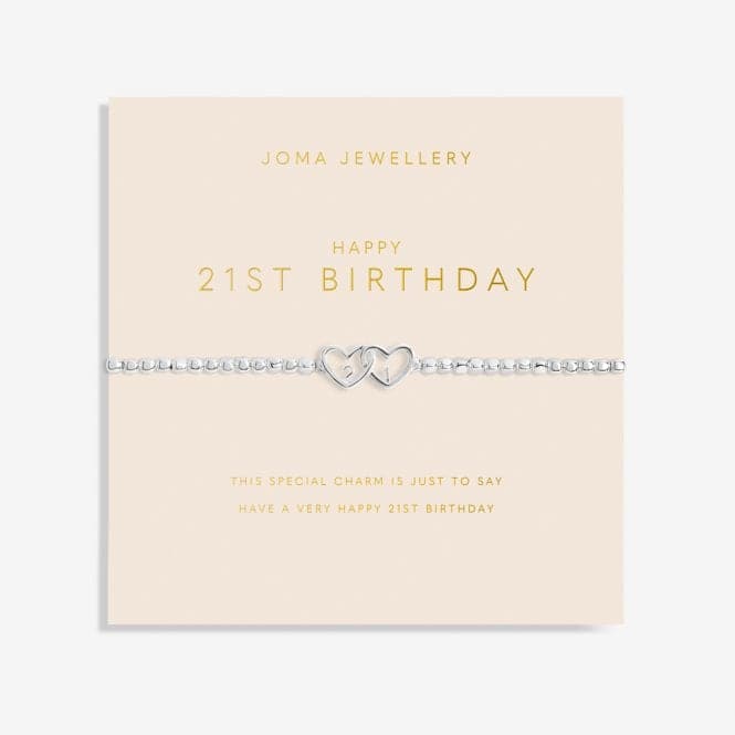Forever Yours Happy 21St Birthday Silver 17.5cm Bracelet 6160Joma Jewellery6160