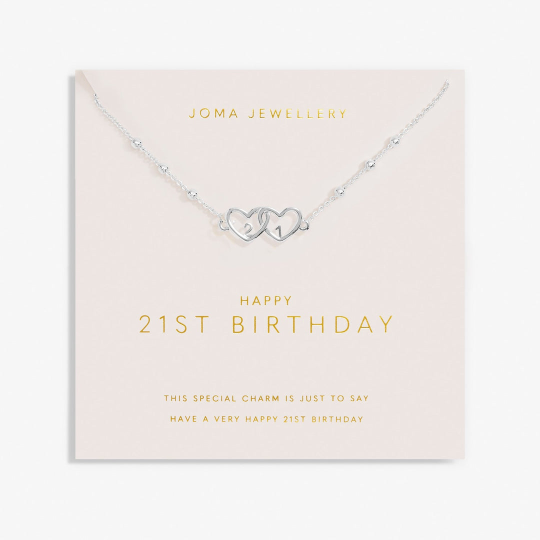 Forever Yours Happy 21st Birthday Silver Plated Necklace 7493Joma Jewellery7493