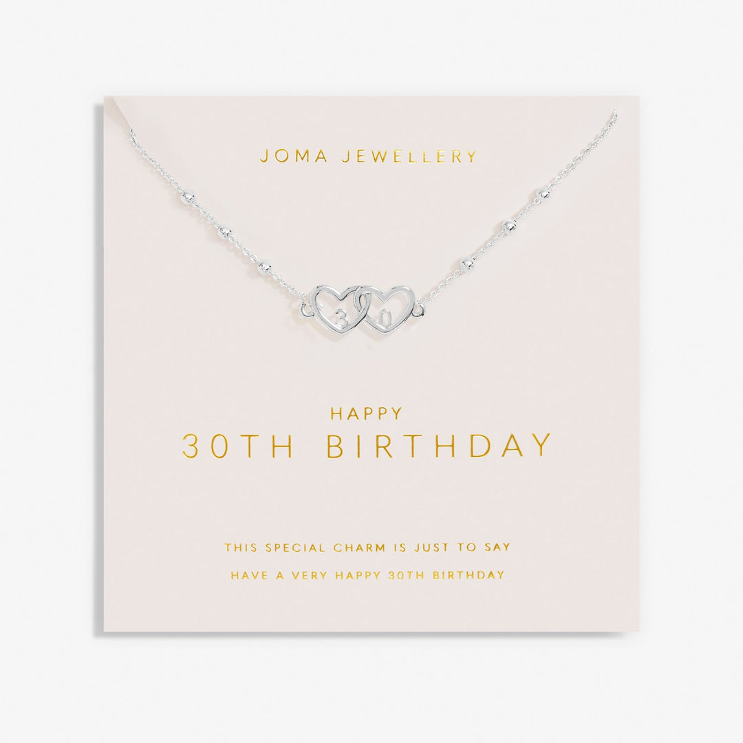 Forever Yours Happy 30th Birthday Silver Plated Necklace 7494Joma Jewellery7494