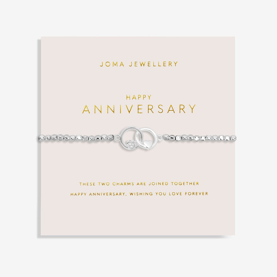 Forever Yours Happy Anniversary Silver Plated Bracelet 7478Joma Jewellery7478