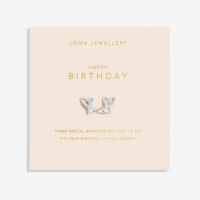 Forever Yours Happy Birthday Silver Plated Earrings 6759Joma Jewellery6759