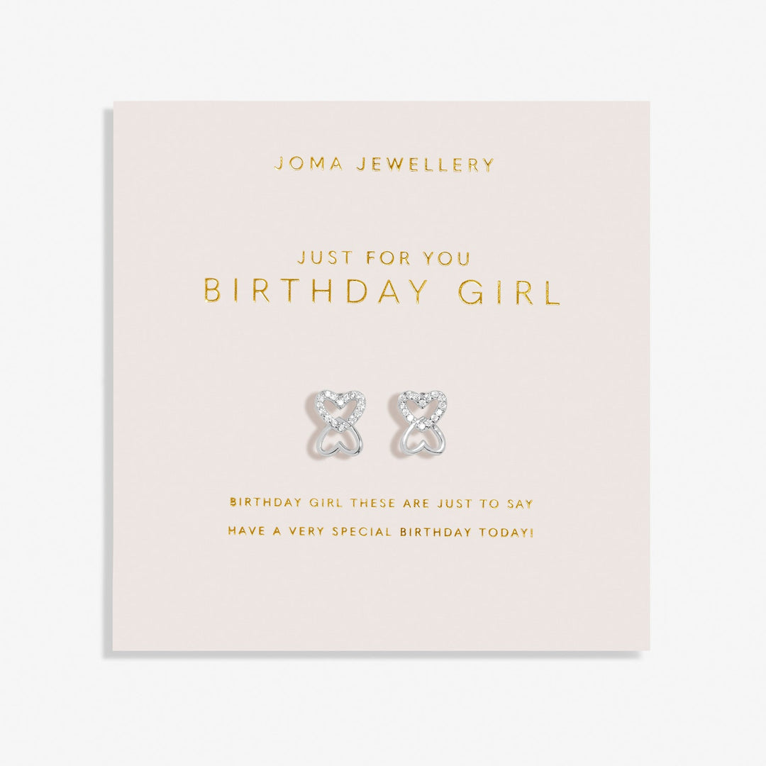 Forever Yours Just For You Birthday Girl Silver Plated Earrings 7505Joma Jewellery7505