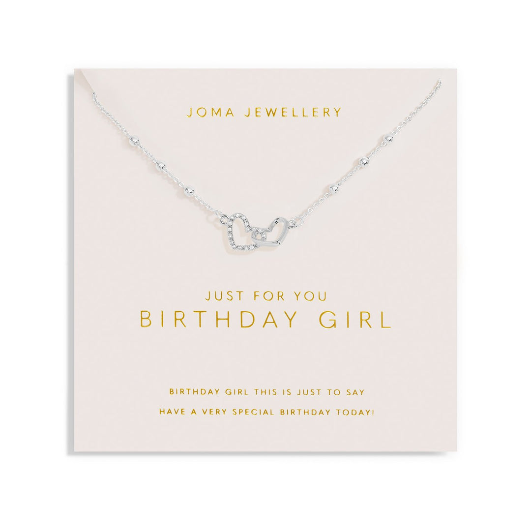 Forever Yours Just For You Birthday Girl Silver Plated Necklace 7486Joma Jewellery7486