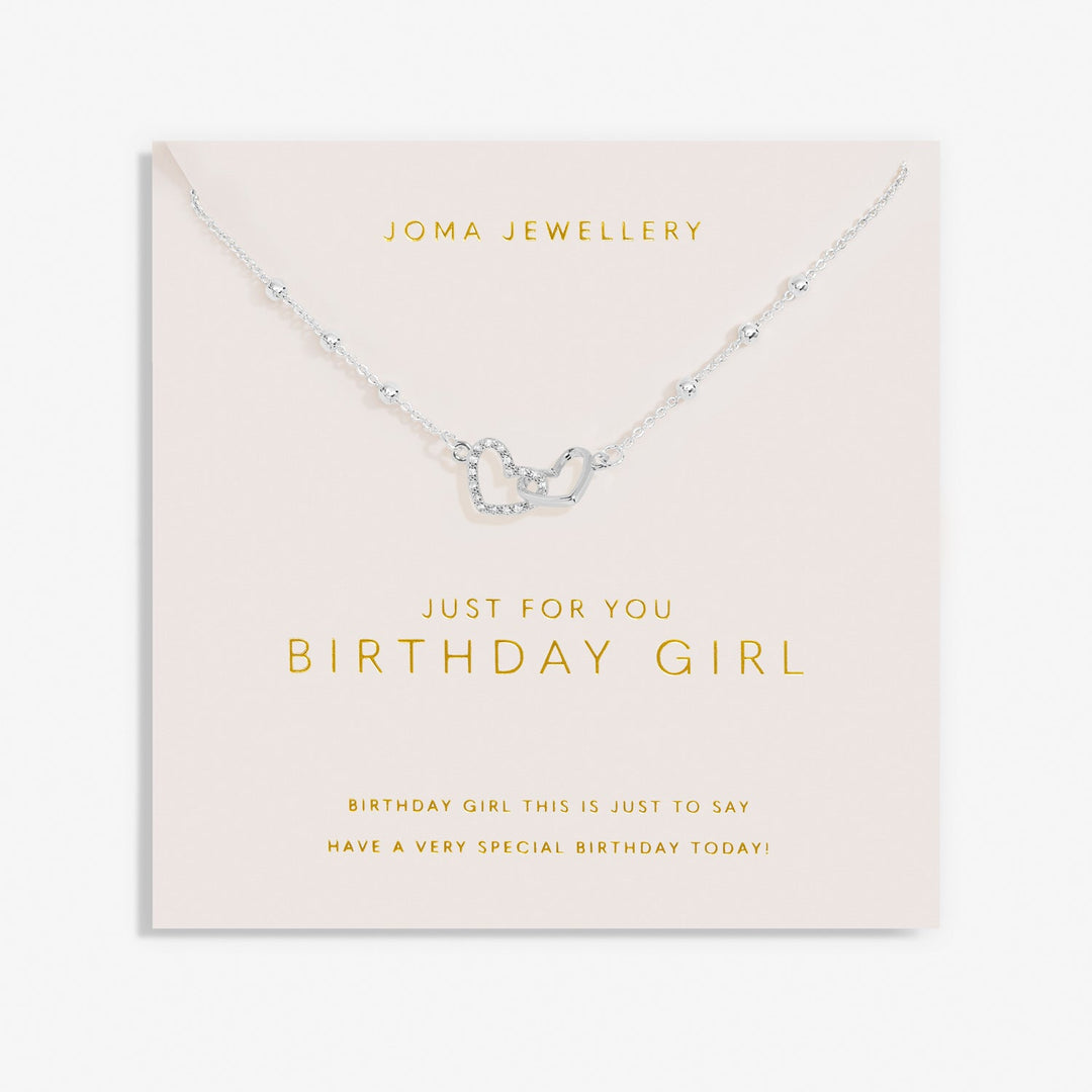 Forever Yours Just For You Birthday Girl Silver Plated Necklace 7486Joma Jewellery7486