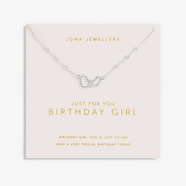 Forever Yours Just For You Birthday Girl Silver Plated Necklace 7486Joma Jewellery7486