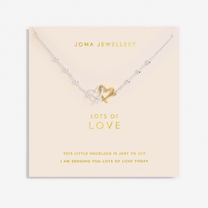 Forever Yours Lots Of Love Silver Gold Plated 46cm + 5cm Necklace 6718Joma Jewellery6718