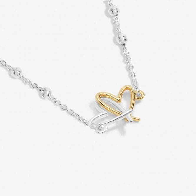 Forever Yours Lots Of Love Silver Gold Plated 46cm + 5cm Necklace 6718Joma Jewellery6718