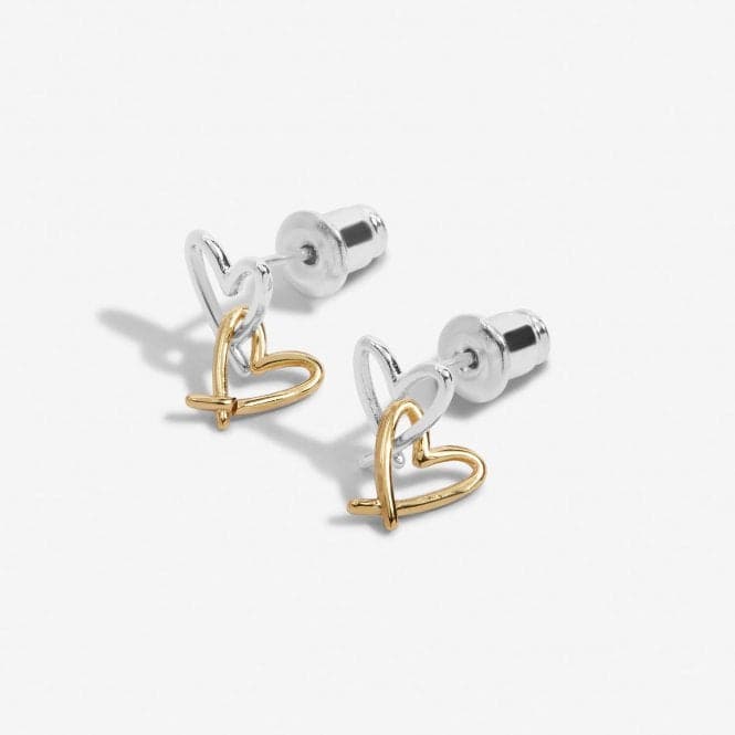 Forever Yours Lots Of Love Silver Gold Plated Earrings 6767Joma Jewellery6767