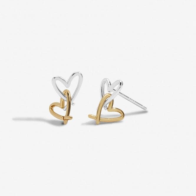 Forever Yours Lots Of Love Silver Gold Plated Earrings 6767Joma Jewellery6767