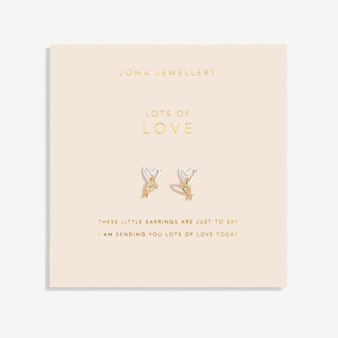 Forever Yours Lots Of Love Silver Gold Plated Earrings 6767Joma Jewellery6767