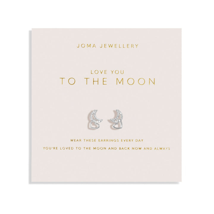 Forever Yours Love You To The Moon Silver Plated Earrings 7507Joma Jewellery7507