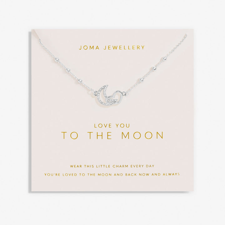 Forever Yours Love You To The Moon Silver Plated Necklace 7488Joma Jewellery7488