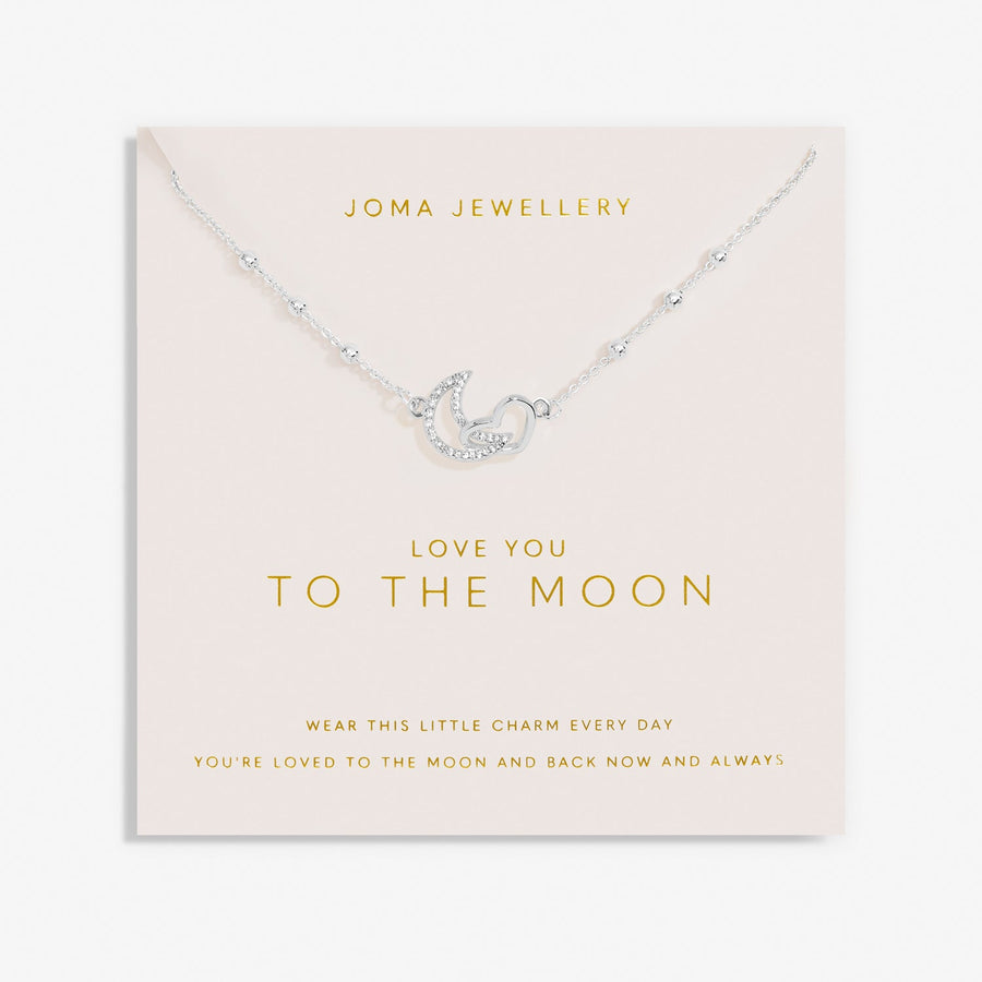 Forever Yours Love You To The Moon Silver Plated Necklace 7488Joma Jewellery7488