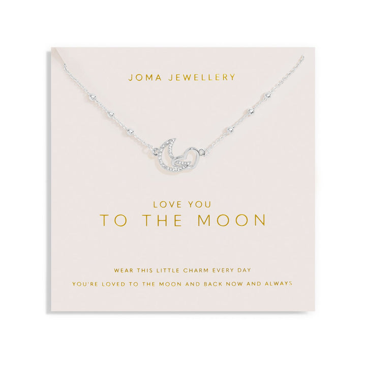 Forever Yours Love You To The Moon Silver Plated Necklace 7488Joma Jewellery7488