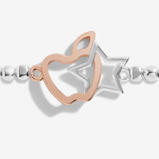 Forever Yours thank You Teacher Silver Rose Gold Plated 17.5cm Bracelet 6881Joma Jewellery6881