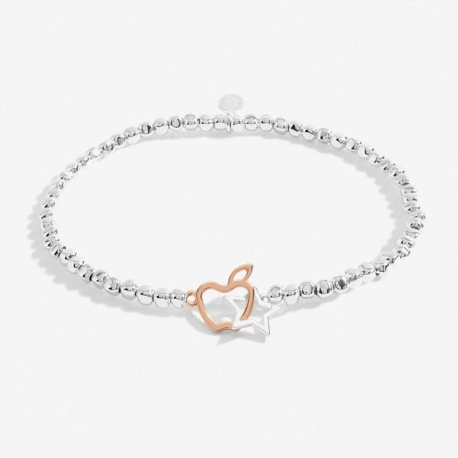 Forever Yours thank You Teacher Silver Rose Gold Plated 17.5cm Bracelet 6881Joma Jewellery6881