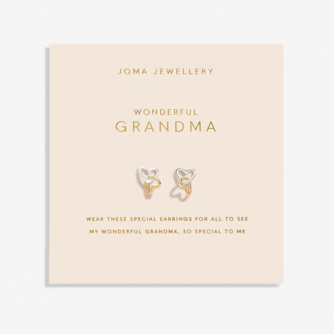 Forever Yours Wonderful Grandma Silver Gold Plated Earrings 6768Joma Jewellery6768