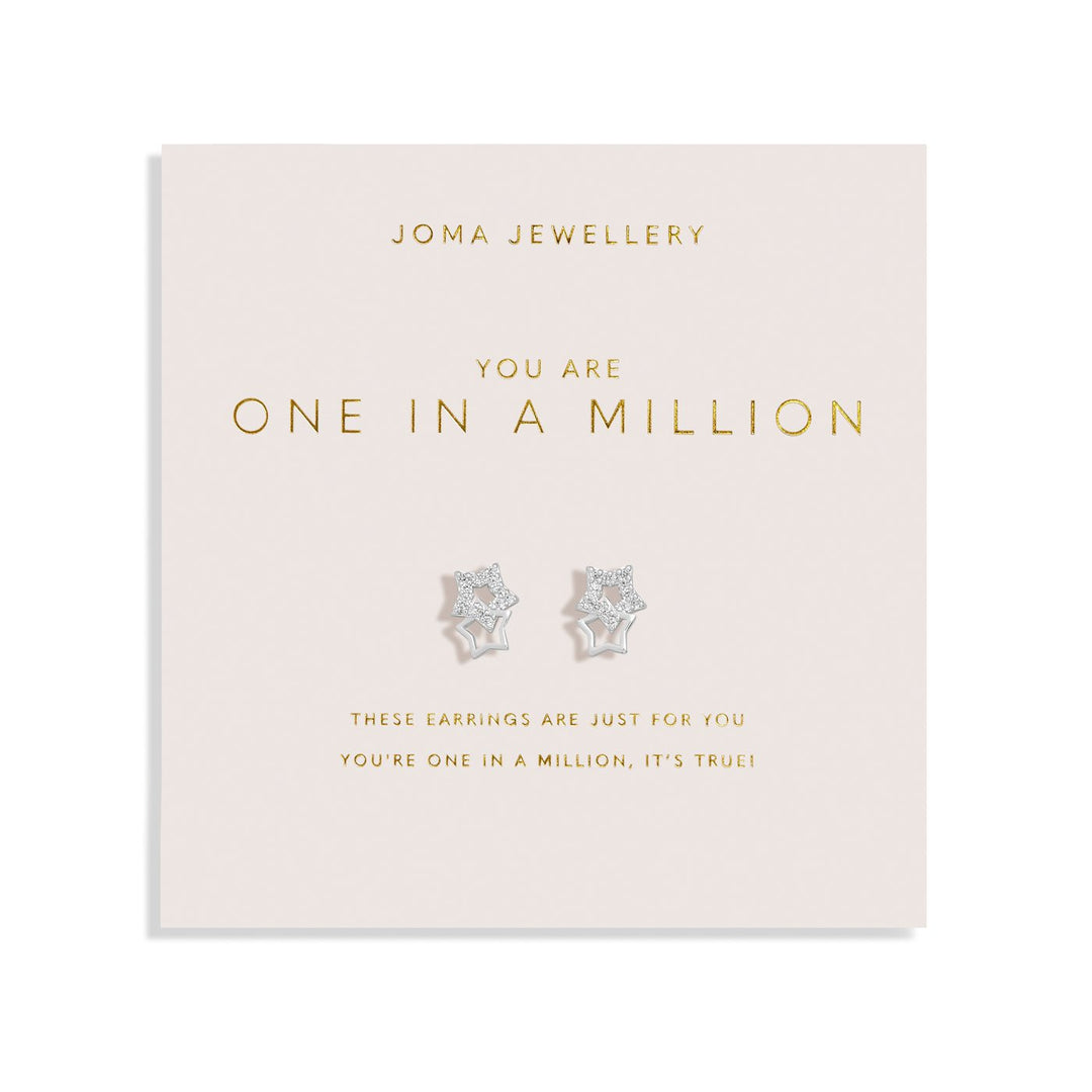 Forever Yours You Are One A Million Silver Plated Earrings 7510Joma Jewellery7510