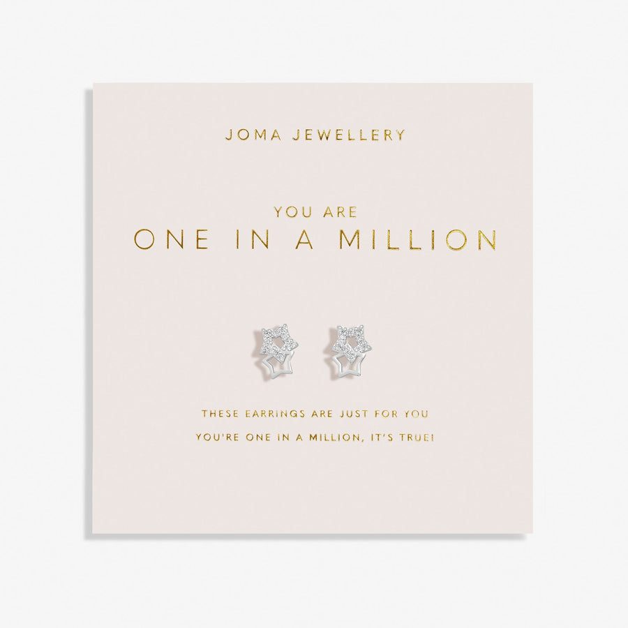 Forever Yours You Are One A Million Silver Plated Earrings 7510Joma Jewellery7510