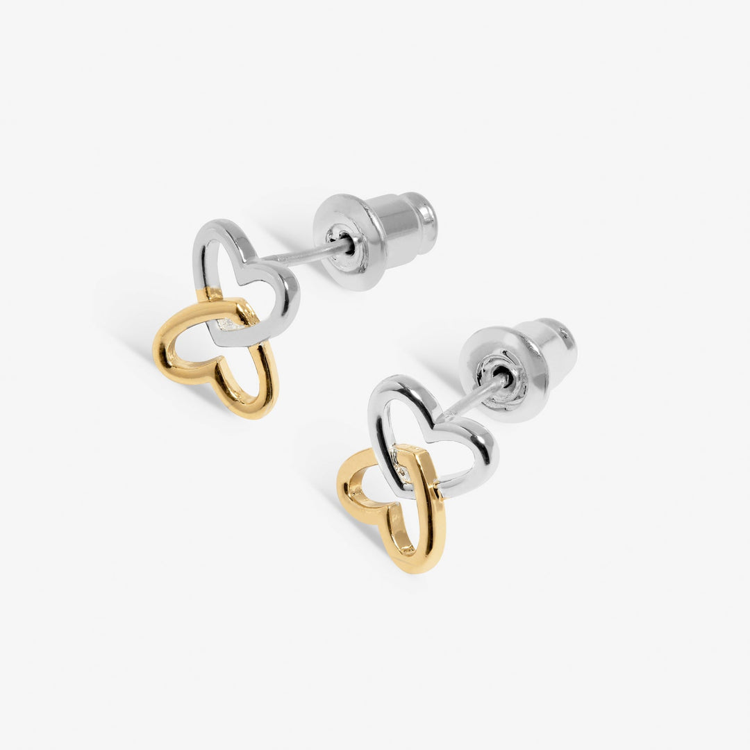 Forever Yours You Have A Heart Of Gold Silver Gold Plated Earrings 7514Joma Jewellery7514