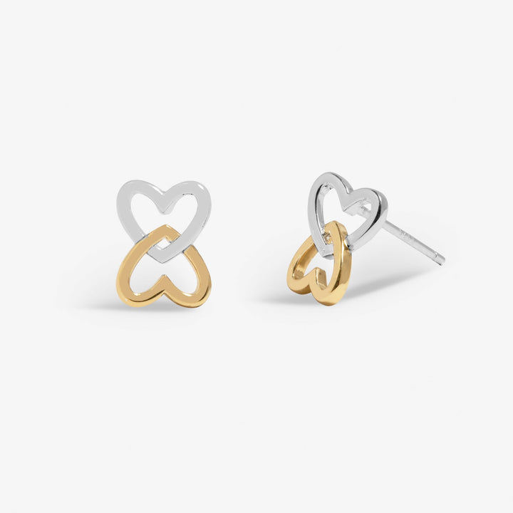 Forever Yours You Have A Heart Of Gold Silver Gold Plated Earrings 7514Joma Jewellery7514