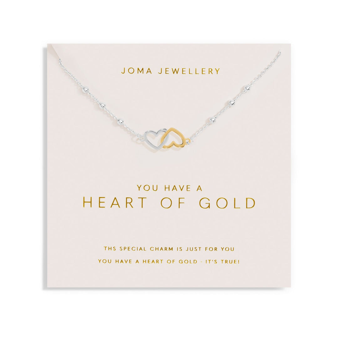 Forever Yours You Have A Heart Of Gold Silver Gold Plated Necklace 7495Joma Jewellery7495