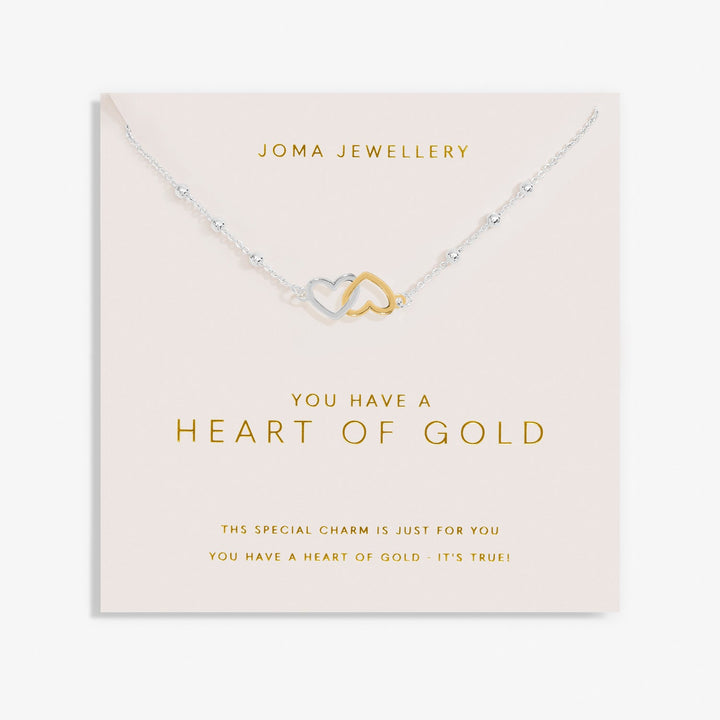 Forever Yours You Have A Heart Of Gold Silver Gold Plated Necklace 7495Joma Jewellery7495