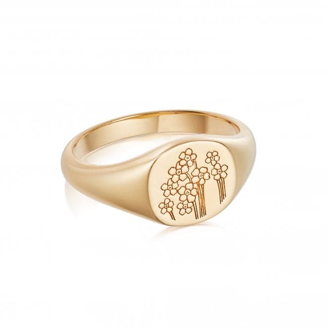 Forget Me Not Signet 18ct Gold Plated Ring FR02_GPDaisyFR02_GP_L