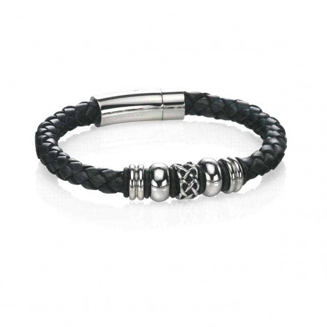 Fred Bennett Black Leather Bracelet B4211Fred BennettB4211