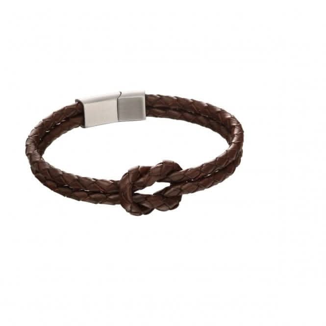 Double Row Knot Leather Bracelet B5152