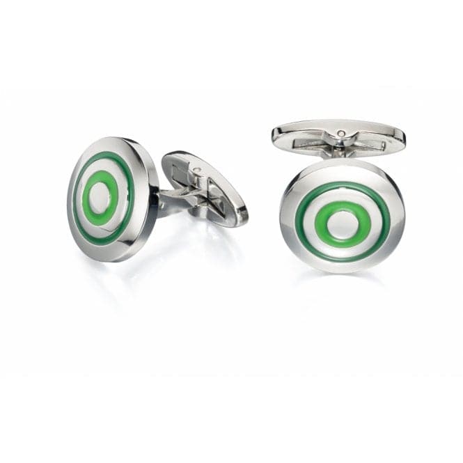 Fred Bennett Green Enamel Round Cufflinks V505Fred BennettV505