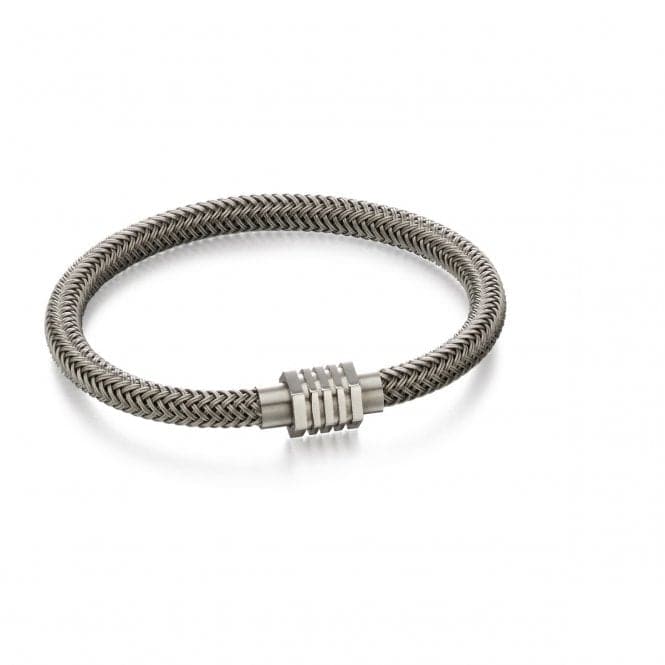 Fred Bennett Grey Steel Woven Bracelet B5054Fred BennettB5054