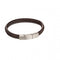Fred Bennett Plait Mixed Brushed Finish Brown Leather Bracelet B5120Fred BennettB5120