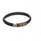 Fred Bennett Plait Mixed Brushed Finish Navy Leather Bracelet B5119Fred BennettB5119