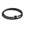 Fred Bennett Section Tube Clasp Black Knot Leather Bracelet B5133Fred BennettB5133