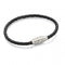 Fred Bennett Skinny Stainless Steel Black Leather Magnetic Bracelet B4726Fred BennettB4726