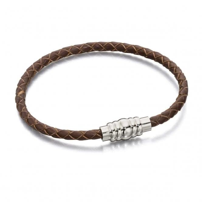 Skinny Stainless Steel Leather Magnetic Bracelet B4727