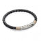 Fred Bennett Stainless Steel Skinny Black Leather & Rose Bracelet B4687Fred BennettB4687