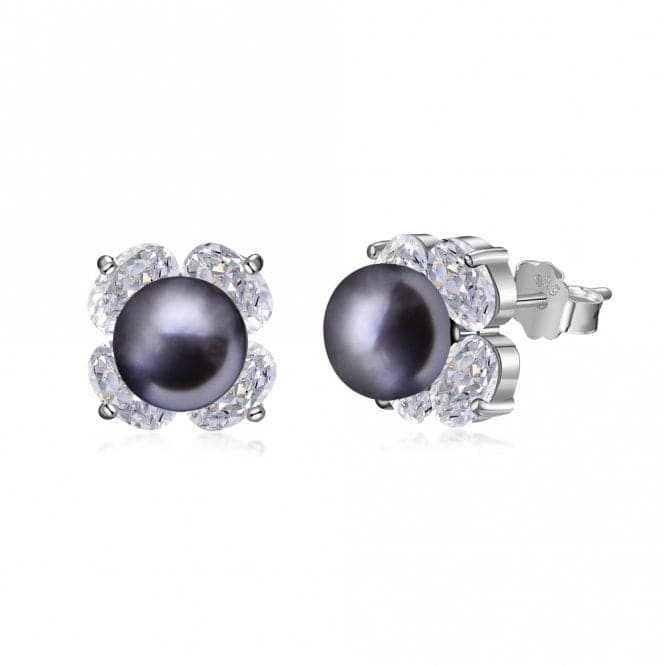 Fresh Water Black Pearl Sparkling Earrings ERLE022Ellie Rose LondonERLE022