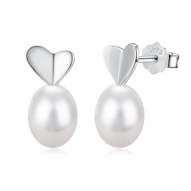 Fresh Water Pearl Heart Dropper Earrings ERLE032Ellie Rose LondonERLE032