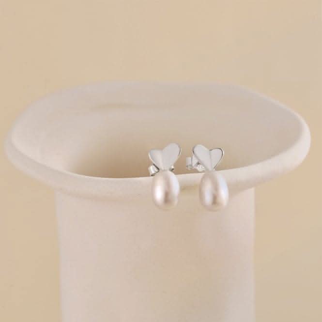 Fresh Water Pearl Heart Dropper Earrings ERLE032Ellie Rose LondonERLE032