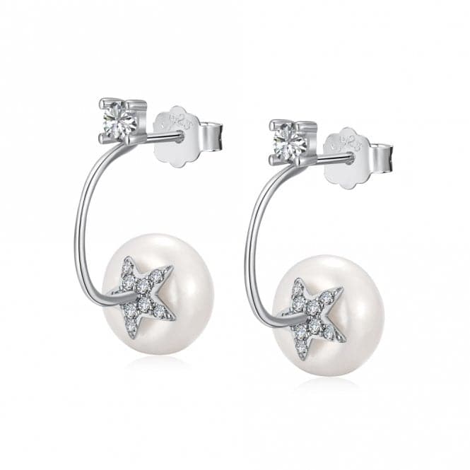 Fresh Water Pearl Round Star Dropper Earrings ERLE025Ellie Rose LondonERLE025