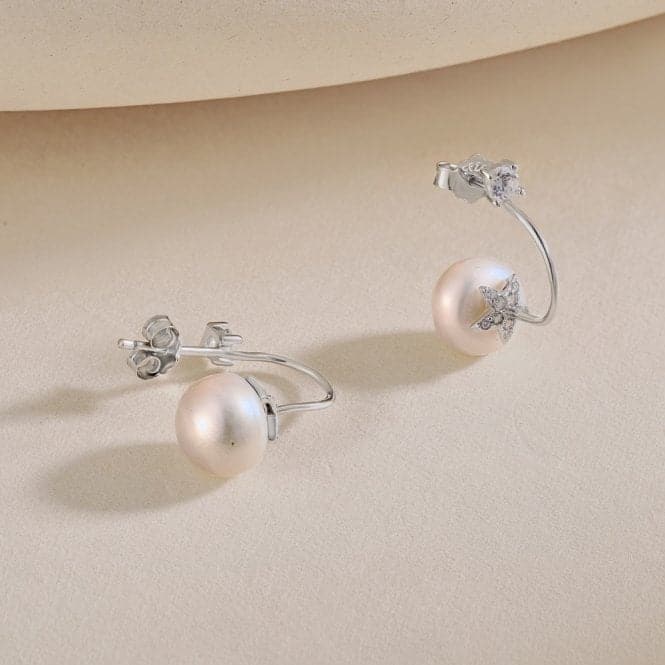 Fresh Water Pearl Round Star Dropper Earrings ERLE025Ellie Rose LondonERLE025