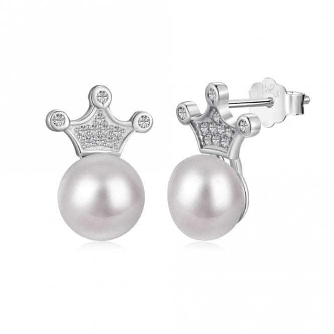 Fresh Water Pearl Sparkling Crown Earrings ERLE074Ellie Rose LondonERLE074