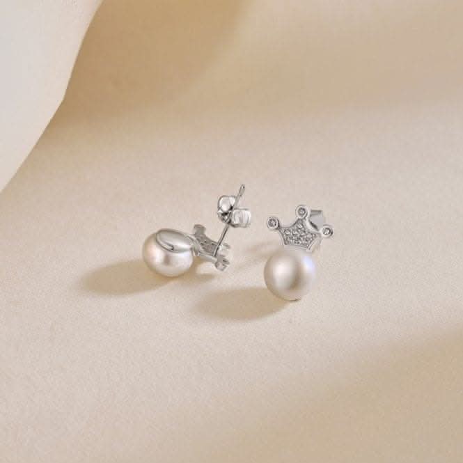 Fresh Water Pearl Sparkling Crown Earrings ERLE074Ellie Rose LondonERLE074