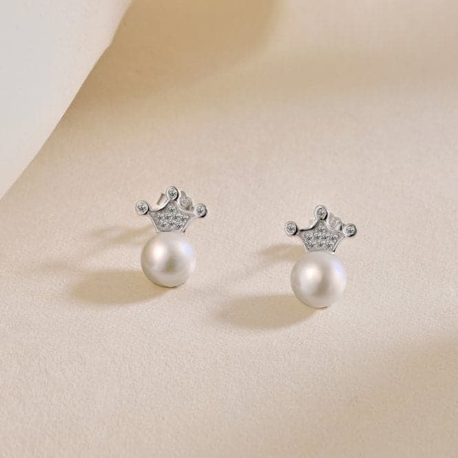 Fresh Water Pearl Sparkling Crown Earrings ERLE074Ellie Rose LondonERLE074